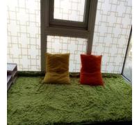 SUXUMHAO Tappeto in peluche a tinta unita, decorativo, antiscivolo, adatto per camere da letto e tappeti interni, verde erba, 50 x 160 cm