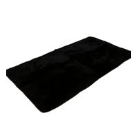 SUXUMHAO Tappeto in peluche a tinta unita, decorativo, antiscivolo, adatto per camere da letto e tappeti interni, nero, 50 x 80 cm