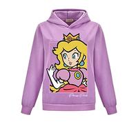 Suyaluoi La Super Bros, felpa con cappuccio da ragazza, carina principessa, pesca, felpa con cappuccio, per bambini da 3 a 13 anni, Lilla, 3-4 Anni
