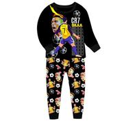 Suyaluoi Pigiama da ragazzo Ronaldo No.7 fan in cotone Homewear Pajama Set a maniche lunghe casual da calcio pigiameria Pjs Set