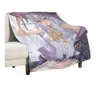 SUYEKON Coperta bianca in flanella con stampa di Elaina, con stampa di anime e strega errante, coperta in pile leggero per tutte le stagioni, per divano e divano, 76,2 x 101,6 cm