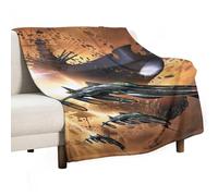 SUYEKON Coperta in flanella leggera e soffice con poster dell'anime Space Battleship Yamato, per tutte le stagioni, per divano, 178 x 203 cm