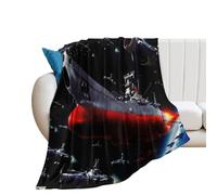 SUYEKON Coperta in flanella leggera e soffice con poster dell'anime Space Battleship Yamato, per tutte le stagioni, per divano, 178 x 203 cm