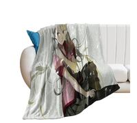 SUYEKON Coperta in pile con motivo anime Monogatari Sodachi Oikura, per tutte le stagioni, coperta leggera in flanella per divano, letto, 127 x 152,4 cm