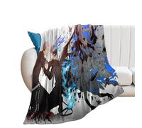 SUYEKON Coperta in pile con motivo anime Okumura Rin, motivo esorcista blu, per letto, divano, coperta in flanella spessa e calda, morbida e pelosa, per tutte le stagioni, 152,4 x 203,2 cm