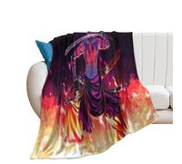 SUYEKON Gurren Lagann Poster giapponese Kamina Katana Flame-denoise-denoise coperta in flanella morbida leggera coperta in pile per tutte le stagioni per divano 178 x 203 cm