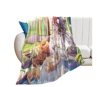 SUYEKON Love Live Anime Poster Emma Verde Coniglio Coperta in Pile Flanella per tutte le stagioni Uso Accogliente Peluche Leggero Coperte Decorazione Autunno 152,4 x 203,2 cm
