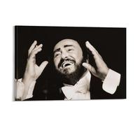SUYEKON Luciano Pavarotti - Poster con foto d'arte del tenore, stampa su tela, 4 poster artistici da parete, decorazione per la stanza, 60 x 90 cm
