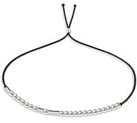 Suyi Morse Code Braccialetto regalo per migliore amica in argento Sterling 925 con perline su cordoncino di seta, gioielli per donne e ragazze di compleanno, 6.3inch-11inch / 16cm-28cm, Argento