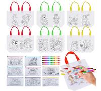 Suynauetev 14 Pezzi Astucci Da Colorare Fine Festa Kit Da Colorare Astuccio Da Colorare Zaini Da Colorare Fer Bambini Sacchetti Compleanno Bambini 5 Pastelli a Cera Impilabili