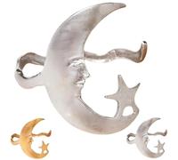 SUYOIKHGMN Bracciale rigido con motivo a luna e cielo stellato, bracciale rigido regolabile, design semplice e aperto, accessorio versatile, perfetto per amiche, figlie e mamme.