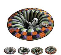SUYOIKHGMN Tappeto 3D di Halloween, tappeto con illusione ottica di Halloween, motivo profondo, perfetto per l'arredamento del soggiorno