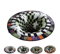 SUYOIKHGMN Tappeto 3D di Halloween, tappeto con illusione ottica di Halloween, motivo profondo, perfetto per l'arredamento del soggiorno