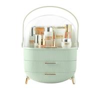 Suyoo Scatola portaoggetti per trucchi, con coperchio, antipolvere, impermeabile, adatta per piano di lavoro del bagno e camera da letto (verde chiaro)