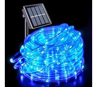 Suyoo Stringa di luci a LED a energia solare, impermeabili, per esterni, 12 m, 100 LED, 8 modalità, per giardino, matrimoni, feste, decorazioni natalizie (blu)