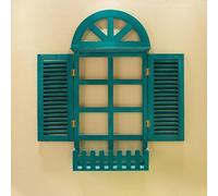 SUZEPER Cornice rustica per finestra, decorazione da parete in legno, pannello da appendere per soggiorno, camera da letto, sopra il letto, decorazione per la casa di campagna vintage (S, verde)