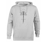 Suzetee Frammenti di Narsil Dell'albero Bianco di Gondor Maglione con Cappuccio Grigio Unisex con Cappuccio