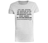 Suzetee You Are Leaving The American Sector T-Shirt da Donna Grigia A Maniche Corte