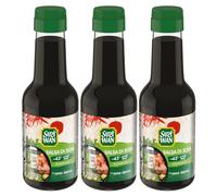 Suzi Wan Salsa di Soia Condimento a Basso Contenuto di Sale -43% Sapore Delicato Senza Additivi Ideale per Varie Pietanze e Piatti Orientali - 3 Bottiglie da 143ml