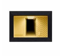 SUZLAZYR Cornice Portafoto Creativa con Specchio A Forma di Abisso nella Stanza Posteriore, Scatola Espositiva in Legno per Minifigure con Luce LED, Decorazione per La Casa, Artigianato, Idea Regalo