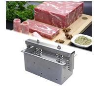 SUZLAZYR Stampo per pressa per prosciutto per salumi, Pressa per Carne da Pranzo in Acciaio Inossidabile con Doppia Molla di Compressione per Carne da Sandwich Fatta in casa,300g