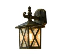 SUZNIU Applique da Esterno, Applique da Parete Vintage LED, Lampada da Esterno Vetro Alluminio, E27 Lampada da Giardino Impermeabile, senza Lampadina, per Garage, Illuminazione Terrazza Bronzo