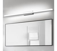 SUZNIU Luce Specchio Bagno Led, 100CM Luce per Specchio Bagno IP44 Freddo 6000K Led del, 20W luminosa Lampada Armadio Illuminazione Impermeabile Argento