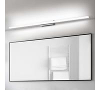 SUZNIU Luce Specchio Bagno Led, 120CM Luce per Specchio Bagno IP44 Freddo 6000K Led del, 20W luminosa Lampada Armadio Illuminazione Impermeabile Argento