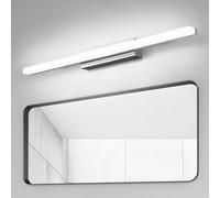 SUZNIU Luce Specchio Bagno Led, 60CM Luce per Specchio Bagno IP44 Freddo 6000K Led del, 10W luminosa Lampada Armadio Illuminazione Impermeabile Argento
