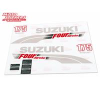 Suzuki 117 Hp Four Strok kit adesivi metallizzati COMPATIBILI per calotta bianca
