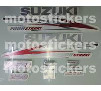 Suzuki 250 Hp Four Strok fuoribordo - kit adesivi calotta bianca