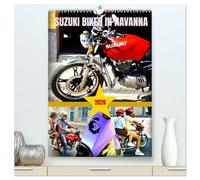 SUZUKI BIKER IN HAVANNA (hochwertiger Premium Wandkalender 2026 DIN A2 hoch), Kunstdruck in Hochglanz: Mit Motorrädern der Marke Suzuki unterwegs in Havanna