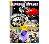 SUZUKI BIKER IN HAVANNA (Wandkalender 2026 DIN A2 hoch), CALVENDO Monatskalender: Mit Motorrädern der Marke Suzuki unterwegs in Havanna