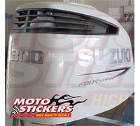 Suzuki DF300 Hp Four Strok - kit adesivi metallizzati per calotta bianca