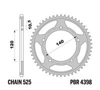 SUZUKI DL V-STROM 1000 2002-2006 corona PBR passo 525 41 Denti Acciaio C