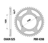 SUZUKI DL1050 V-STROM 1050 2020-2022 corona PBR passo 525 41 Denti Acciaio C