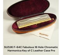 SUZUKI F-64C Favolosa chiave armonica cromatica 16 fori di custodia in...