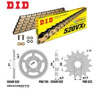 SUZUKI GS -F 500 2003-2010 catena corona pignone kit DID 520VX3 passo 520