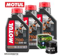 Suzuki GSX-R 600 2001-2003 Tagliando Olio Motul 7100 20W-50 4T 3 litri filtro