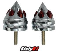 Suzuki Gsxr 1000 600 750 Punta Appuntito Rosso Cromo Barrette Terminali