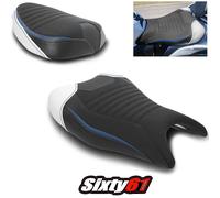 Suzuki Hayabusa Sedile Cover 2021-2025 Luimoto Bianco Blu Nero Tec-Grip Camoscio