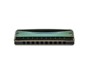 Suzuki Olive Diatonic Harmonica in the key of Bb, multicolore