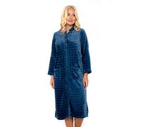 Suzy & Me Ladies Zip Frontale morbido vestaglia in pile goffrato