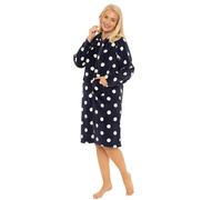 Suzy & Me Vestaglia da donna in pile con cappuccio e cerniera, SPOT BLU MARINO, 12-14