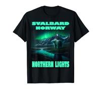 Svalbard Norvegia Spitsbergen Orso Polare Aurora Boreale Maglietta