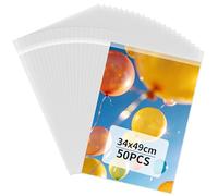 Svaldo Buste Plastica Autoadesivi, 50 Pezzi 34 * 49cm Grande Sacchetti Cellophane Trasparenti, Buste Cellophane Autoadesivi, per Poster, Illustrazioni, Giornali, Vestiti