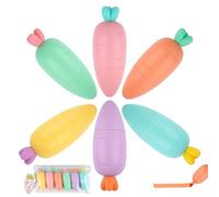Svalor Mini evidenziatore a forma di carota, 6 pezzi, colorato, divertente evidenziatore, 6 colori, divertente sacchetto per la scuola, regalo di Pasqua per bambini, disegno o evidenziazione