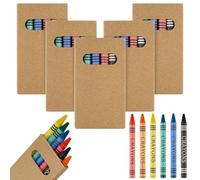 Svalor Mini pastelli a cera per bambini, 5 confezioni di matite colorate, set da 6 matite colorate, matite colorate per bambini, disegno artistico, schizzi e colorazione