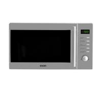 Svan Microondas 20 Litros con Grill Inox SMW2700DGX. 700W, Grill 1000W, 8 Programas, Modo Descongelación, Revestimiento Interior, Fácil Limpieza, Temporizador 95min.