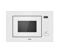Svan Microondas 20 Litros Integrable con Grill Blanco SMWI2800DGB. 800W, Grill 1000W, 8 Programas, Modo Descongelación, Revestimiento Interior, Fácil Limpieza, Temporizador 95min.